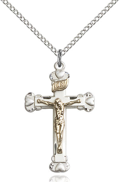Two-Tone GF/SS Crucifix Pendant