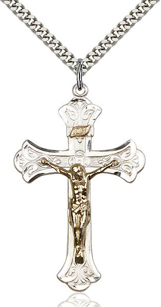 Two-Tone GF/SS Crucifix Pendant
