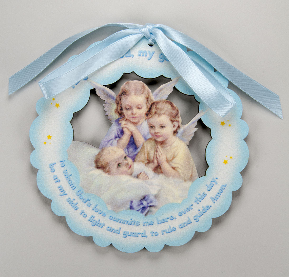 Round Blue Hanging Crib Medal