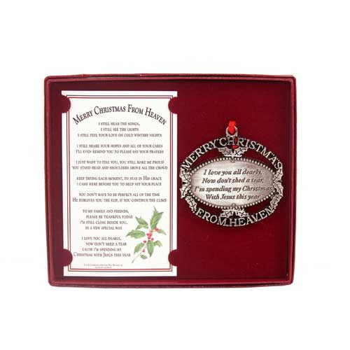 Merry Christmas from Heaven & Pewter Ornament