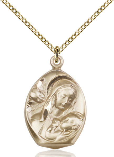 Gold Filled Madonna & Child Pendant