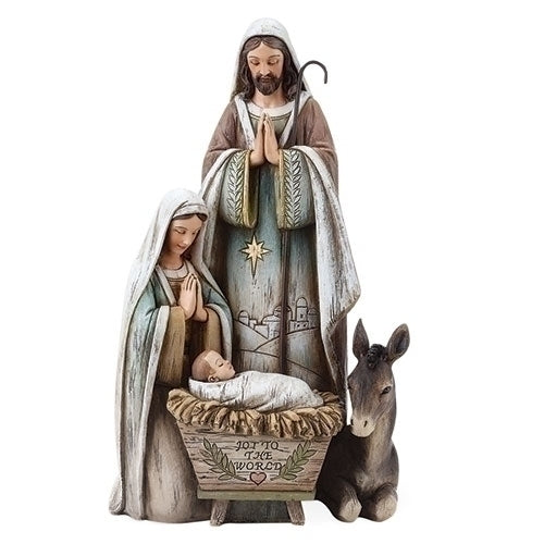 Holy Family with Donkey Woodgrain look