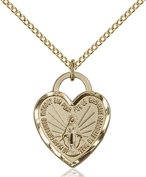 Gold Filled Miraculous Heart Pendant