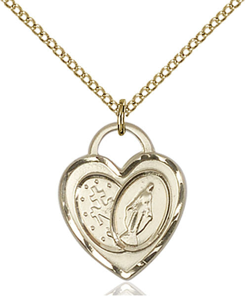 Gold Filled Miraculous Heart Pendant