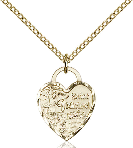 Gold Filled St. Michael Heart Pendant