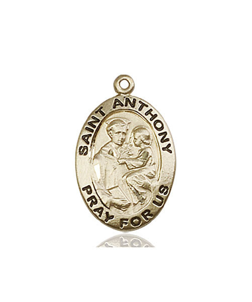 Medalla de San Antonio de Padua en oro de 14kt