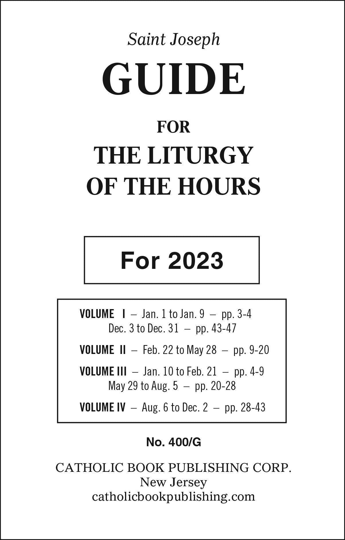 Guide for Liturgy of the Hours 2023