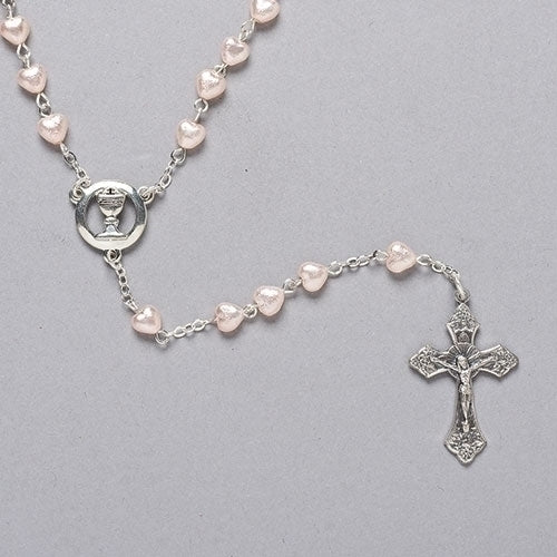 First Communion Heart Pearl Rosary