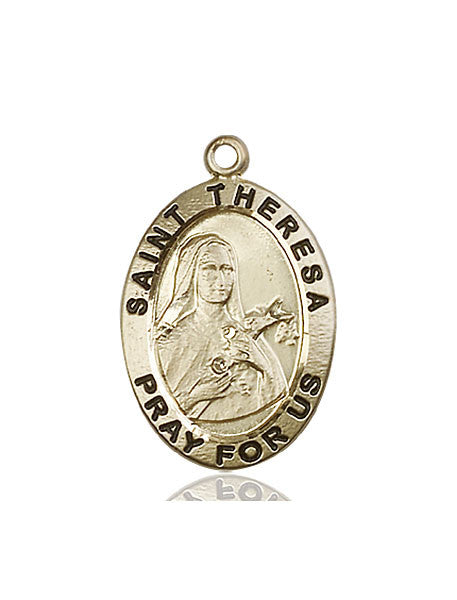 Medalla de Santa Teresa de oro de 14kt
