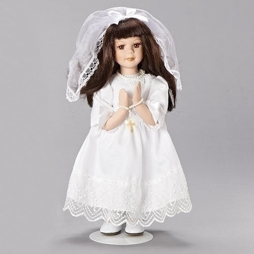 First Communion Figure/Doll Brunette, 12"