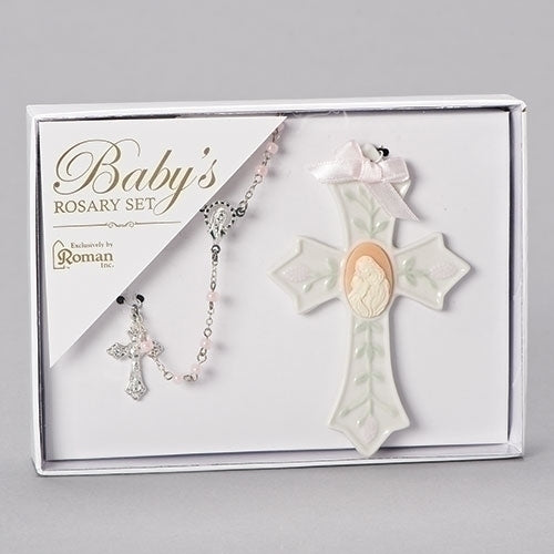 Baby Girl Rosary and Cross Set