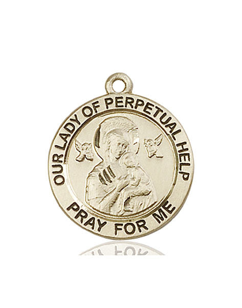 Medalla O/L de oro de 14 quilates del Perpetuo Socorro