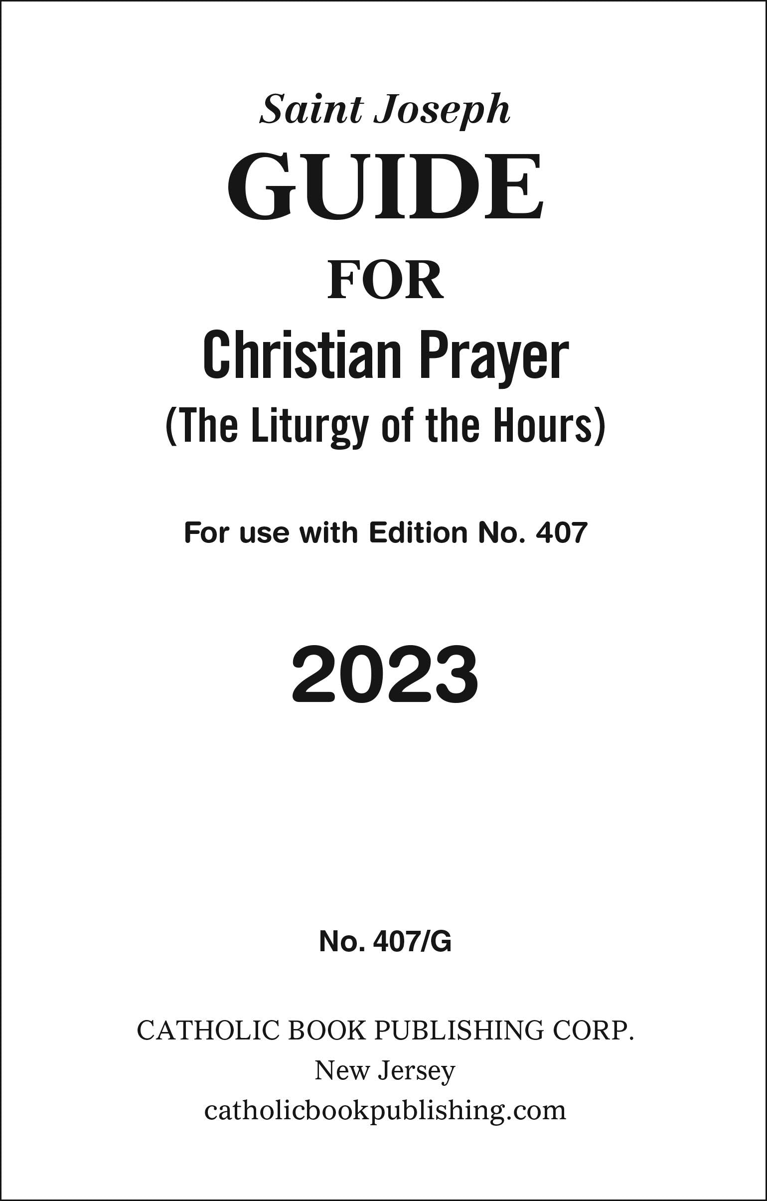 Guide for Christian Prayer 2023 [Large Print]