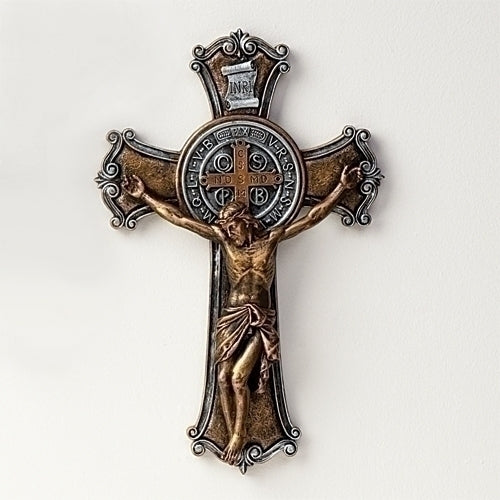 St Benedict Wall Crucifix, 10.25"