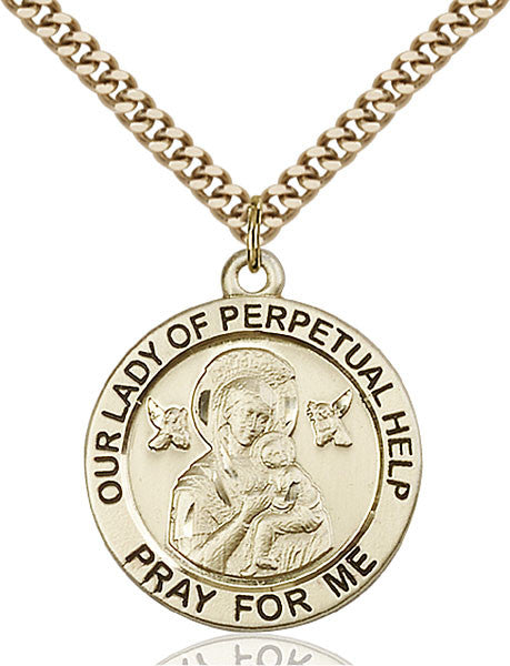 Gold Filled O/L of Perpetual Help Pendant