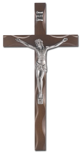 10" Walnut Crucifix 10W25