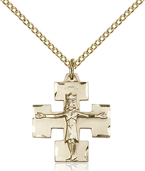Gold Filled Modern Crucifix Pendant