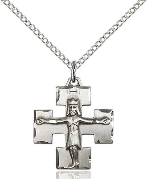 Sterling Silver Modern Crucifix Pendant