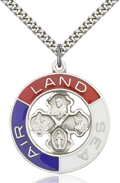 Sterling Silver Land, Sea, Air Pendant