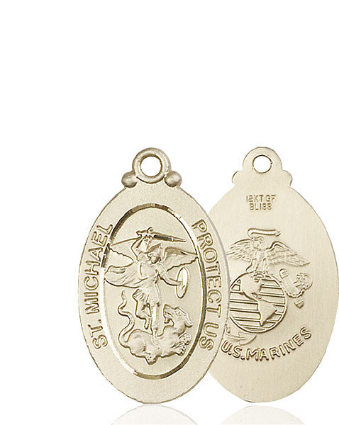 14kt Gold St. Michael / Marines Medal