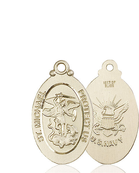 14kt Gold St. Michael / Navy Medal