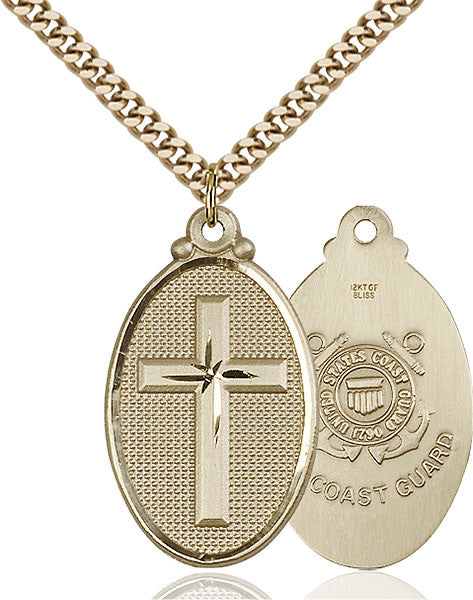 Gold Filled Cross / Coast Guard Pendant