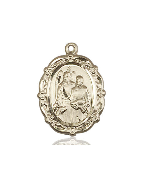 14kt Gold St Raphael the Archangel Medal