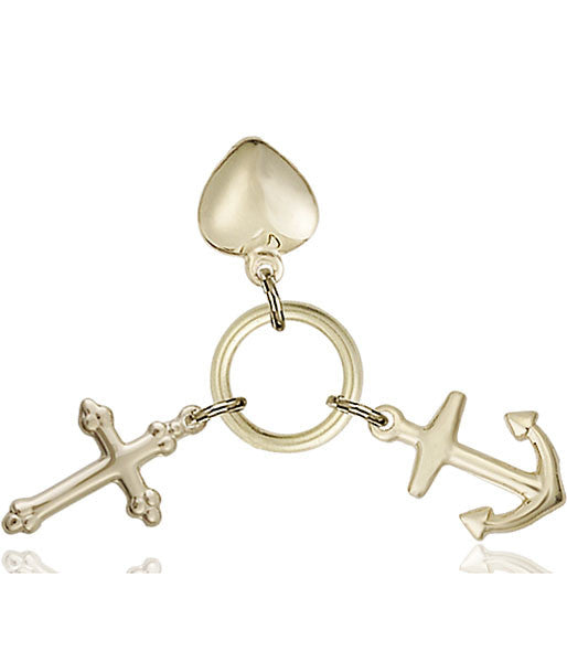 14kt Gold Faith, Hope & Charity Medal