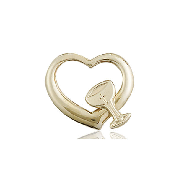 14kt Gold Heart / Chalice Medal