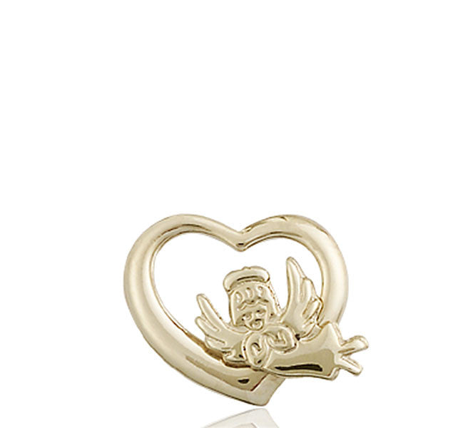 14kt Gold Heart / Guardian Angel Medal