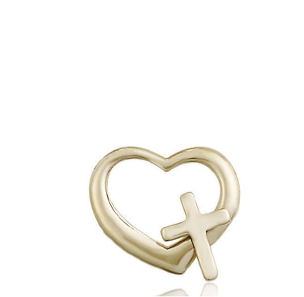 14kt Gold Heart / Cross Medal