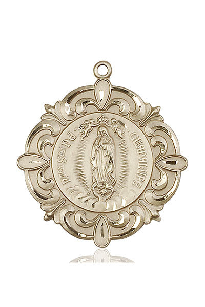 Medalla O/L de Guadalupe en oro de 14kt