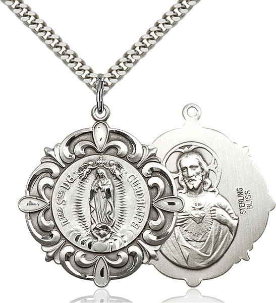 Sterling Silver O/L of Guadalupe Pendant