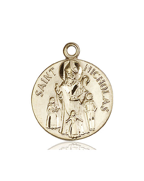 Medalla de San Nicolás de oro de 14 kt