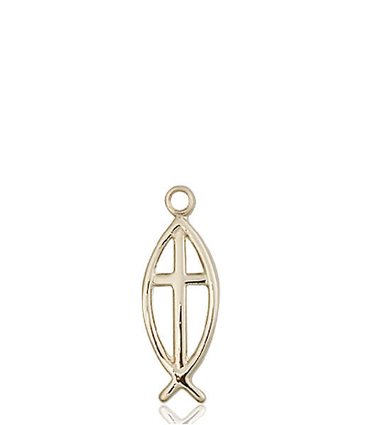 14kt Gold Fish / Cross Medal