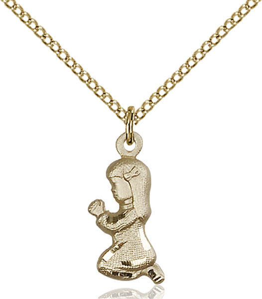 Gold Filled Praying Girl Pendant