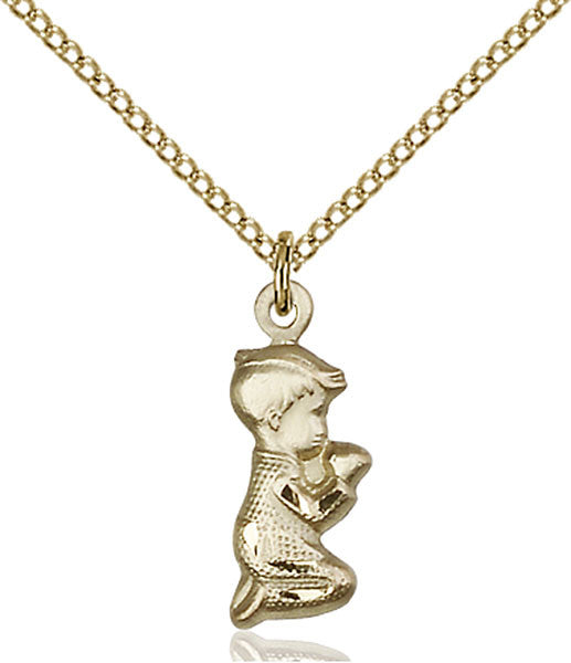 Gold Filled Praying Boy Pendant