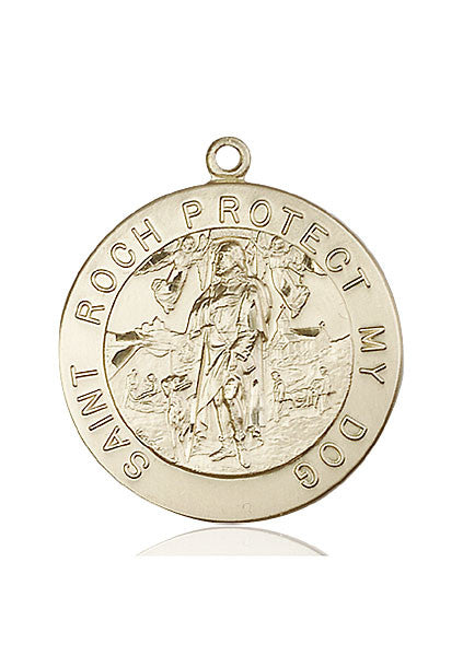 Medalla de San Roque en oro de 14kt