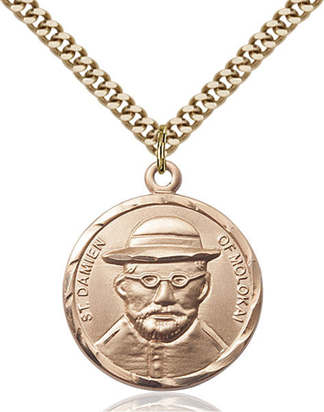 Gold Filled St. Damien of Molokai Pendant