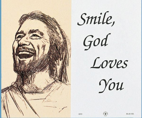 Sonríe, Dios te ama [tarjeta de oración]