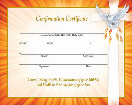 Inspirational Confirmation Certificate