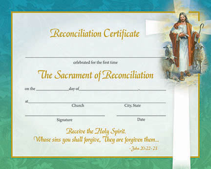 Certificado de reconciliación inspirador
