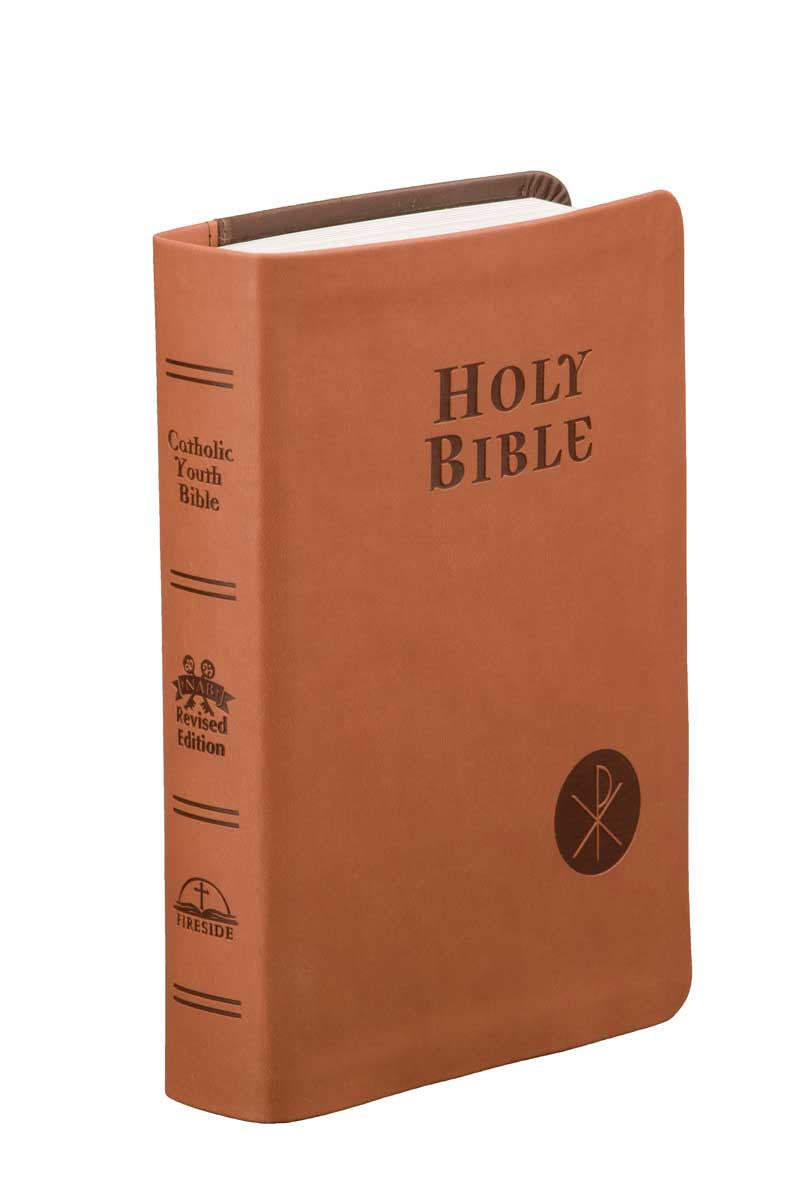 Biblia católica para jóvenes junto a la chimenea