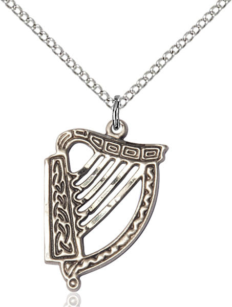 Sterling Silver Irish Harp Pendant