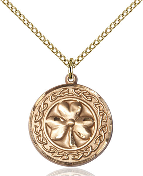 Gold Filled SHAMROCK W/ CELTIC BORDER Pendant