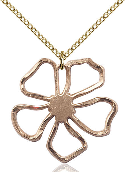 Gold Filled Five Pedal Flower Pendant