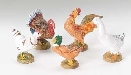 Set of Birds, 5 piece,  5" Scale [Fontanini]