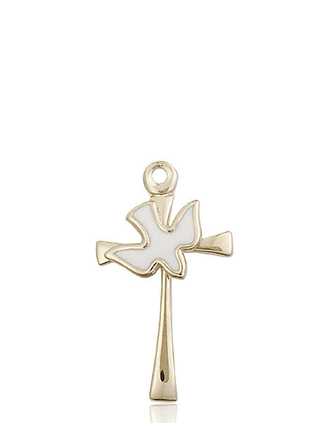 14kt Gold Cross / Holy Spirit Medal