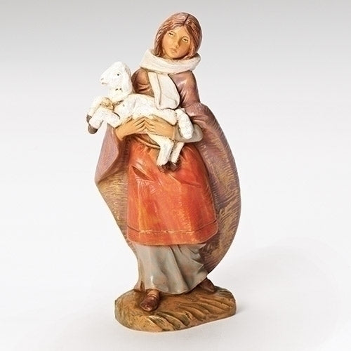 Emma, Shepherdess with Lamb, 5" Scale [Fontanini]