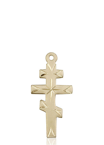Medalla de cruz ortodoxa griega de oro de 14 kt